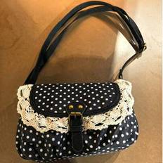 Back To School Korean Style Polka Dot Niche Design Contrast Color Handbag, Suitable For College Students Shoulder Bag, Crossbody Bag, High-End Polka D - Black