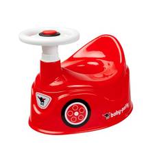 BIG-Baby-Potty - Lerntöpfchen im BIG-Bobby-Car Design mit abnehmbarem Lenkrad und hoher Rückenlehne, herausnehmbarer Einsatz, für Kinder ab 18 Monaten, aus Kunststoff, Rot
