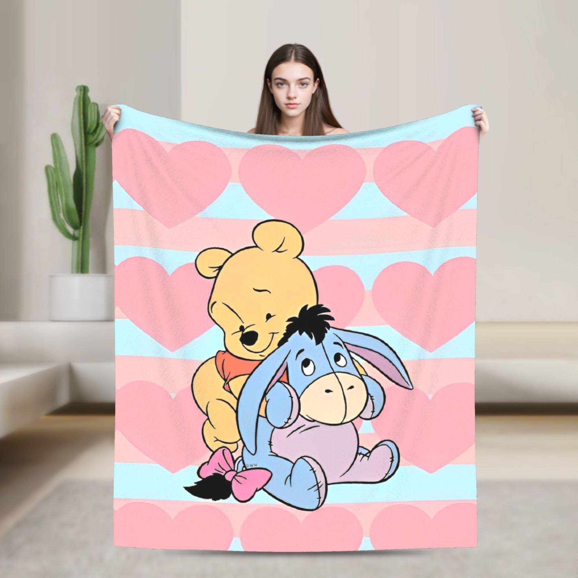 Nalle Puh och Ior Filt Korallfleece Plysch Multifunktionell Supermjuk Pläd för Säng Plysch Tunt Täcke