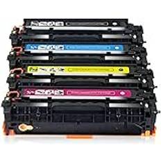 【Skrivartillbehör】 CE410A Kompatibel med tonerkassetter för HP CE410A Används för HP Color Laserjet Pro M300 400 351a M451dn M451nw M375nw M475d skrivare,Svart Gul Cyan Magenta Magenta