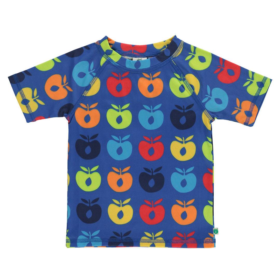 UV50 t-shirt med retro æbler - Blue Lolite / 11-12