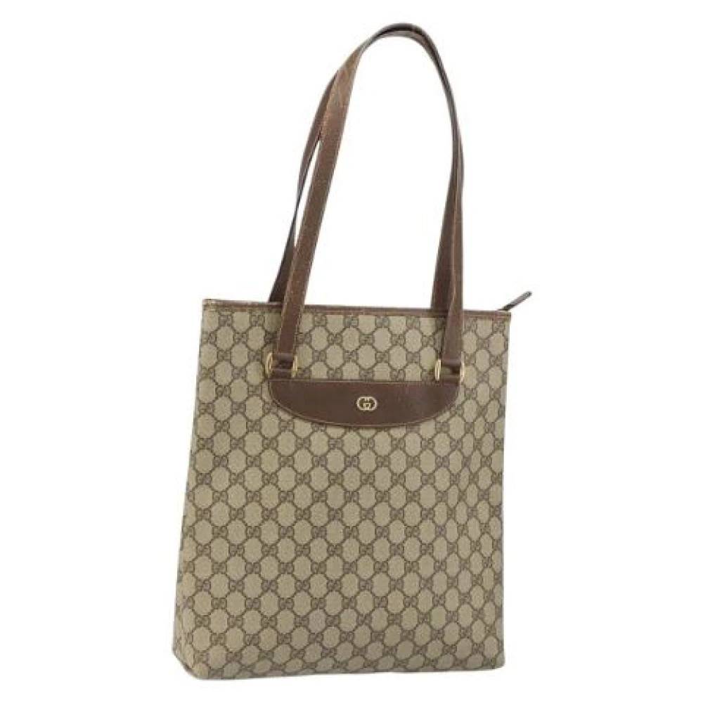 Gucci Vintage Pre-owned Canvas Tote Bag - Vintage - Dame - Beige - ONE SIZE -