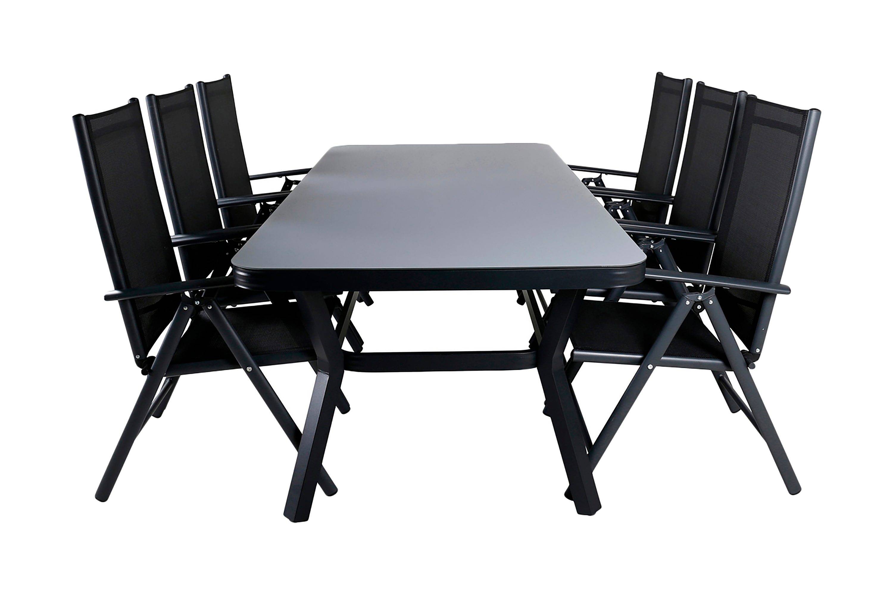 Virya Matgrupp Utomhus 200cm + 6 Break Positionsstolar - Brun/Vit utomhus Grå,Svart Venture Home