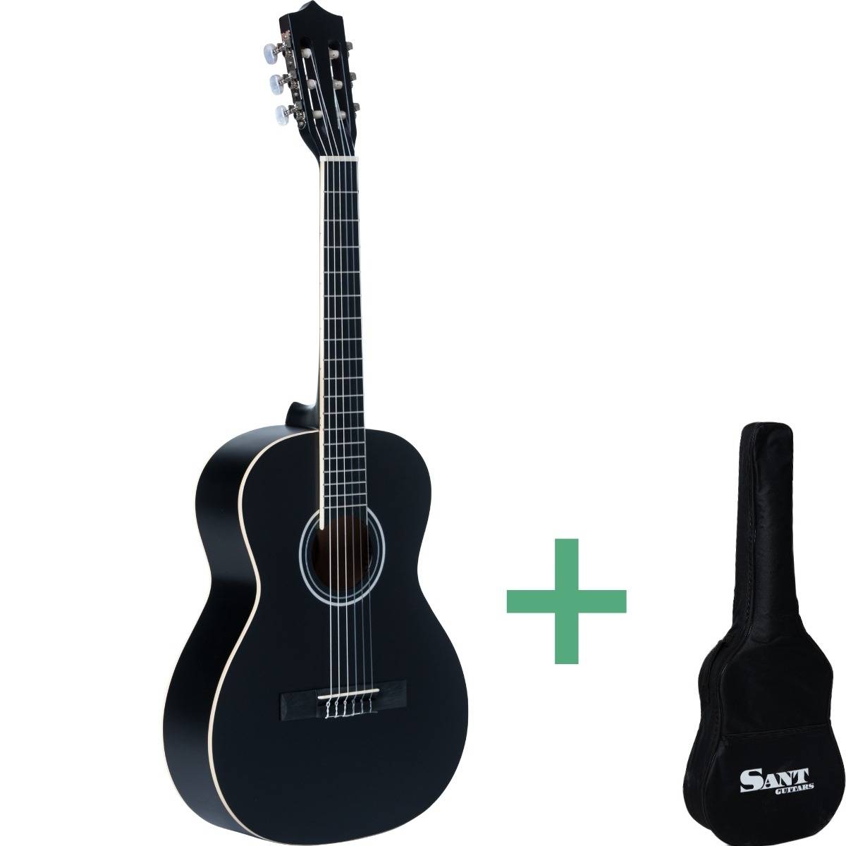 Sant Guitars CJ-36 SBK spansk gitarr, 3/4 juniorstorlek svart