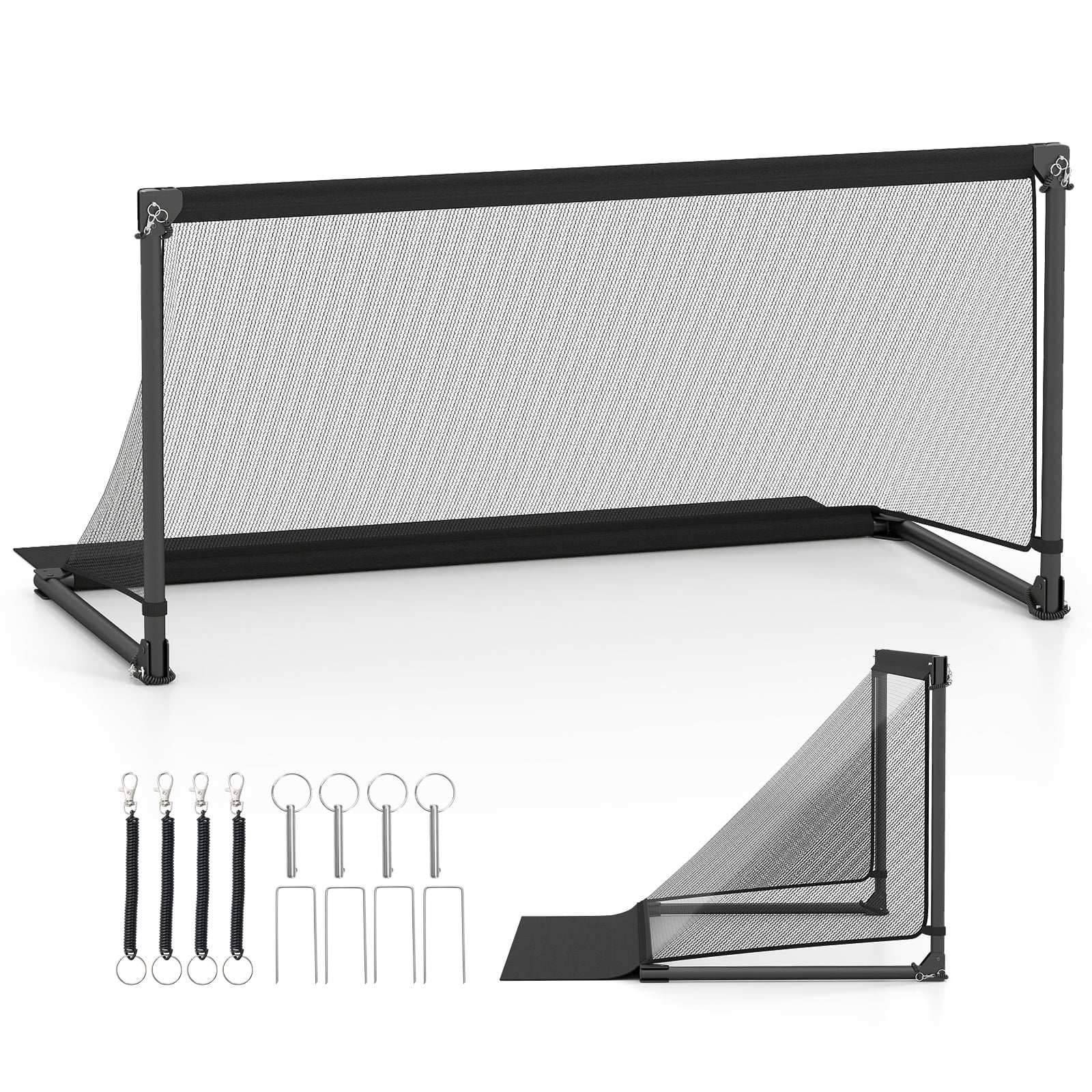 Hopfällbart fotbollsmål – metallram, väderbeständigt nät, 150x71x76cm