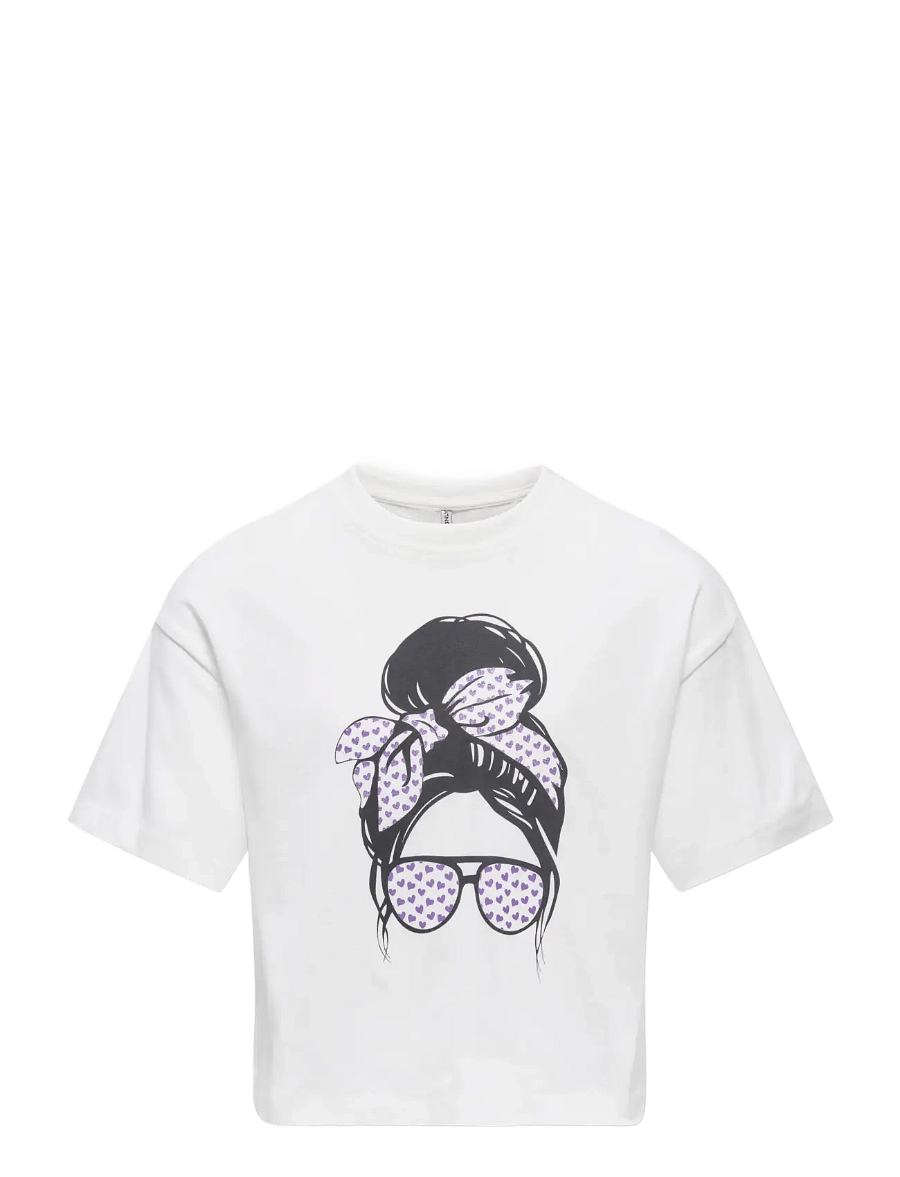 Kids Only Kogmaiken Girlrose Loose Ss Top Jrs Noos - White - 134-140