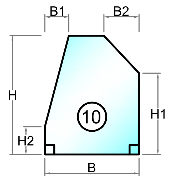 Figur 10 - Polycarbonat - 2 mm - 10 mm - Tilskåret.