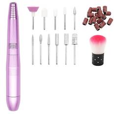 Elektrisk Neglefil Maskine Sæt, Bærbar Elektrisk Neglefil Sæt Til Akryl Gel Negle, Manicure Pedicure Værktøj Med Neglefil Bits Slibebånd Støv