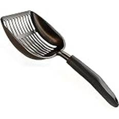 PIQIUQIU Kattlåda spade av robust aluminium, kattströ spade för kattlådor kattskräp spade spade (35 x 14 cm)