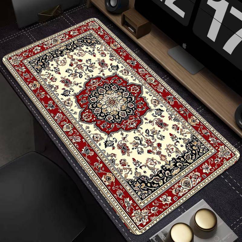 Persisk HD Musmatta Stor Stor Kontorsmatta Kudde Spelare Skrivbordsmatta Datortillbehör Bord Hastighet Halkfri Gummimatta 900X400