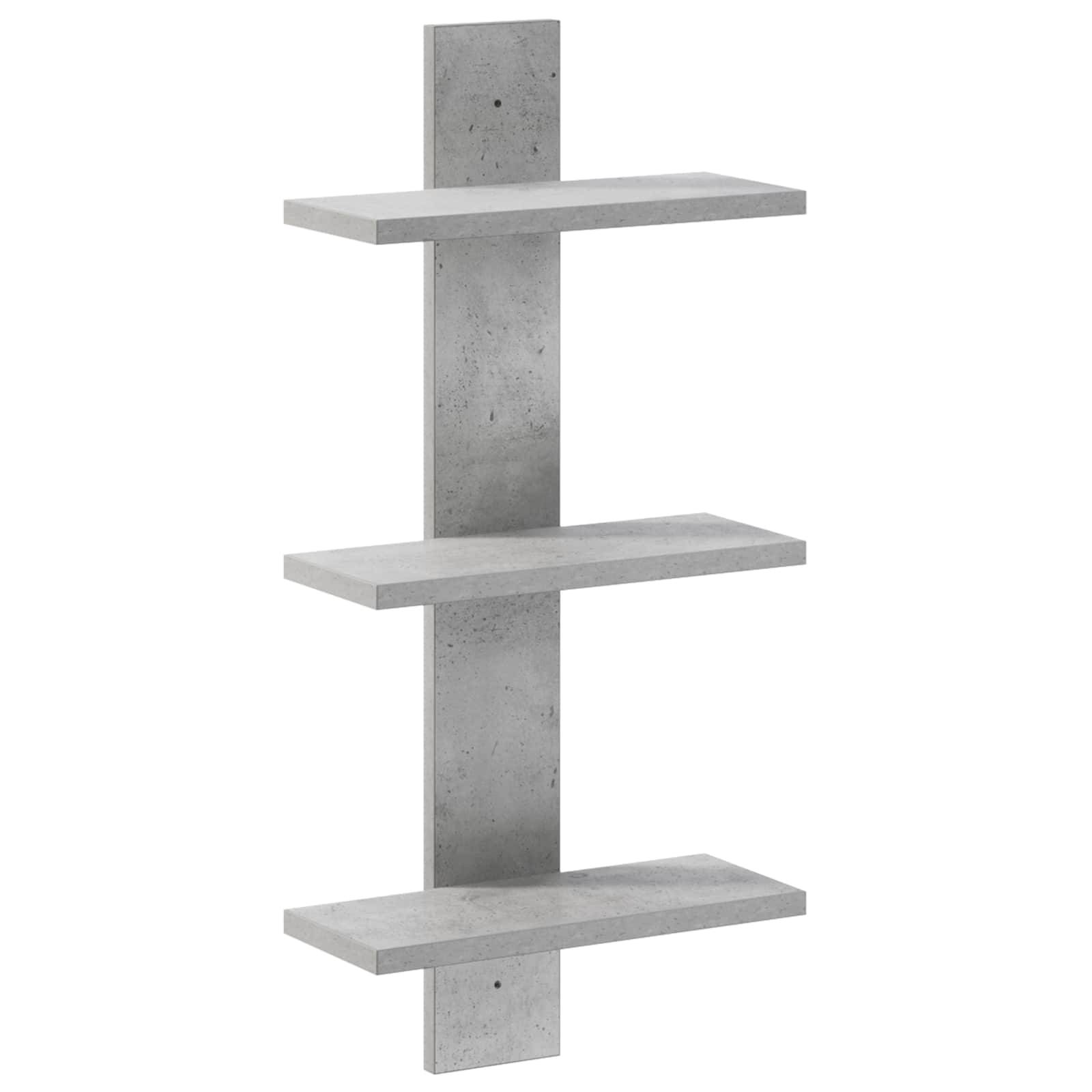 vidaXL Vägghylla Betonggrå 30 x 13.5 x 64.5 cm Konstruerat trä
