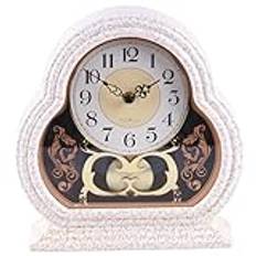 AAADRESSES Mantel Clock Battery Operated, Wooden Mantle Clocks with Silent Movement, Vintage Table Clock above Fireplace Mantel, for Living Room Office Home Decor,03