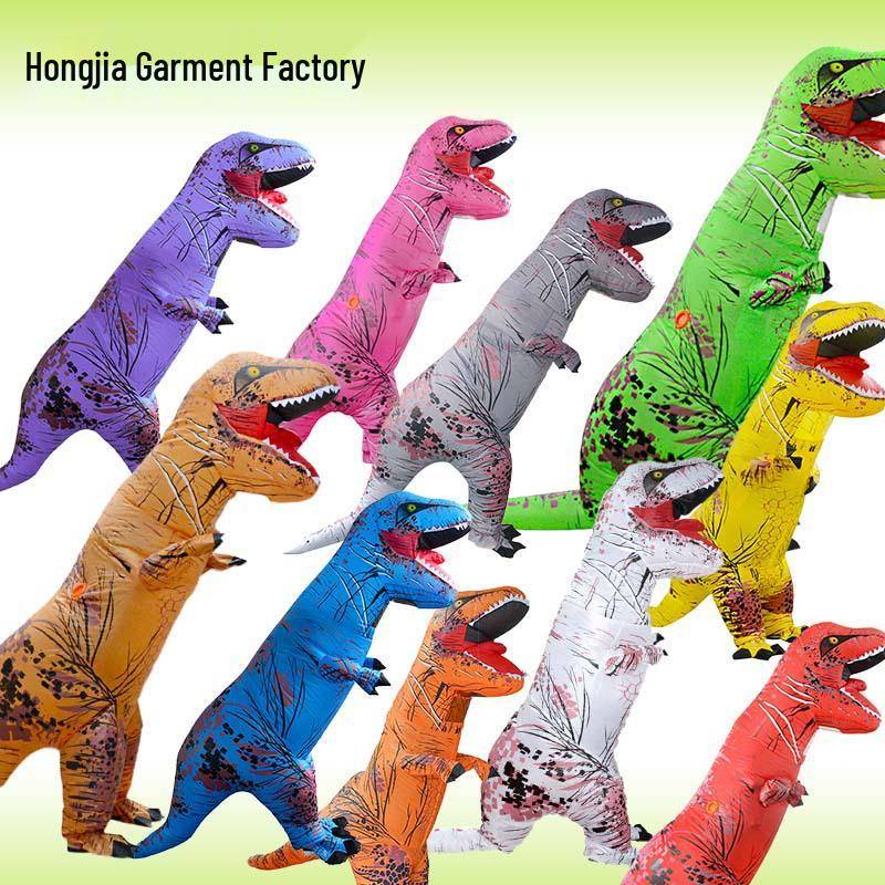 Uppblåsbar T-Rex Dinosaurie Halloween-dräkt för Cosplay 150-195cm