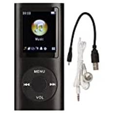 MP3-spelare, 64 GB Bärbar MP3-spelare för Studenter, 1,8 Tum LCD-skärm Förlorat Ljudmusik MP3-spelare, Multifunktionell MP3-spelare för Barn, Studenter (Svart)
