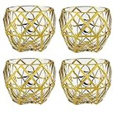 QTANZIQI Gammaldags glas Crystal Whiskey Glasset Tumlare för att dricka Bourbon, Scotch, Cocktail, Cognac, Irish Whiset med 4-pack (Typ4)