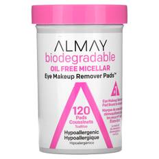 Almay, eye makeup remover pads, oil-free micellar, 120 pads