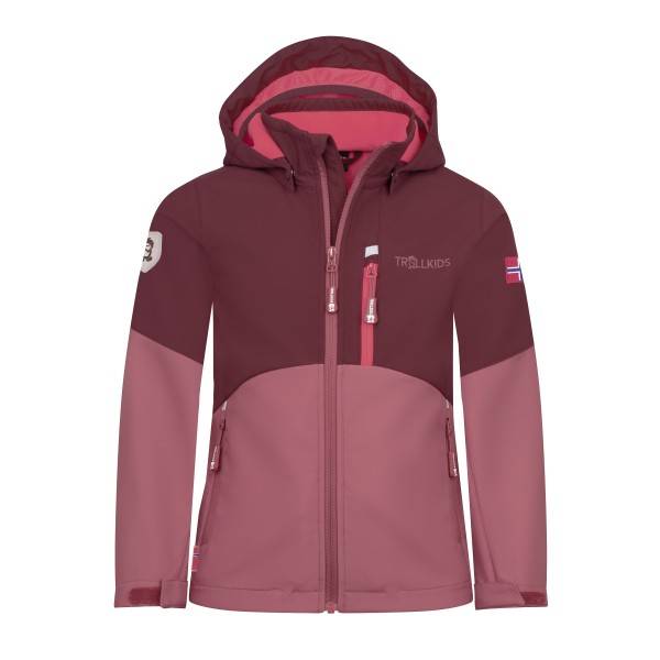 Trollkids Girl's Balestrand Jacket Softshelljacka Barn Storlek 116 Färg röd