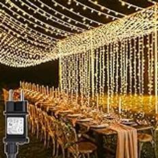 yowin Ljusslinga 3 m x 300 LED-ljusgardin med transformator, timer, 8 lägen, vattentät ljusslinga för jul, sovrum, fönster, bröllop, utomhus, inomhus, dekorationer