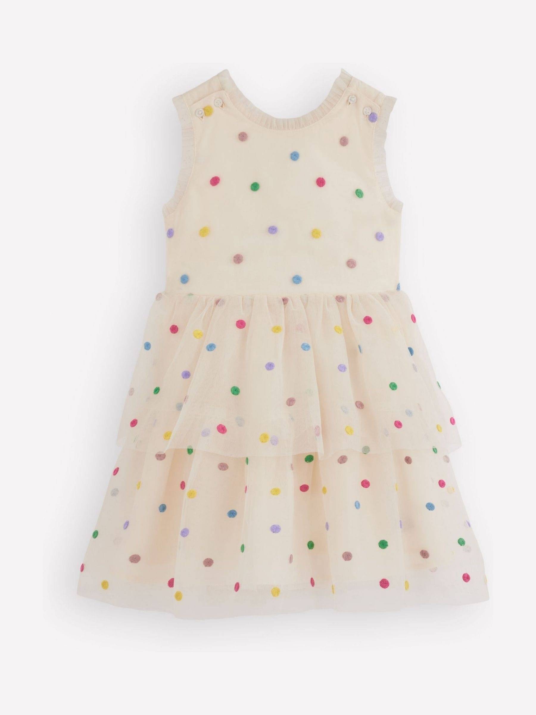 Boden Boden Cream Spot Occasion Dress - 110-116cm (5-6 Years)