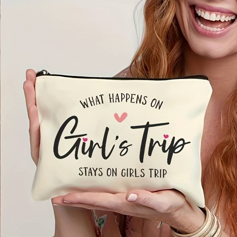 TEMU Women' Lightweight Foldable Travel Makeup Bag With Zipper Closure - Compact Toiletry Organizer Suitable For Women, Teachers, - Portable Cosmetic Case Gift