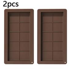 TEMU Silicone Chocolate Bar Mold, 1/2 Pack, Breakable Chocolate Wax Melting Mold, Rectangular Durable Protein & Energy Handcraft Gift, Home Kitchen Silicone Baking Tools