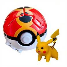 Pokémon Pokeball Pet Pocket Monster Flip Open Pokeball med Pikachu-figur - Multifärgad (Boll + Kyogre,Boll + Charizard,Boll + Blastoise,Boll + Anka,Boll + Pikachu,Boll + Frö,Boll+Dröm)