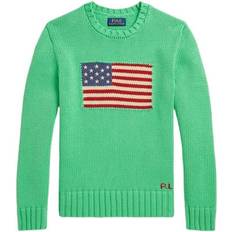 Polo Ralph Lauren Combed Cottonflag CN Swtr-tp-swt Kids Str S - Plato Green Strik hos Magasin