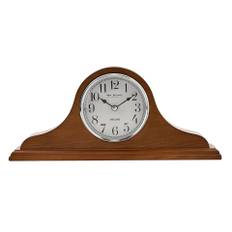 Napoleon Oak Finish Wooden Mantel Clock with Arabic Dial One Size brun