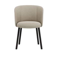 Vitra - Mikado Side Chair, Wooden base dark stained solid oak 04, Nubia 02 - Cream/pearl - Spisebordsstole - Edward Barber & Jay Osgerby - Beige - Træ/Tekstilmateriale