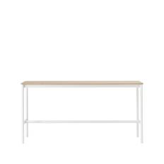 Muuto Base High barbord oak, vitt stativ, plywoodkant, b50 l190 h95 - Beige