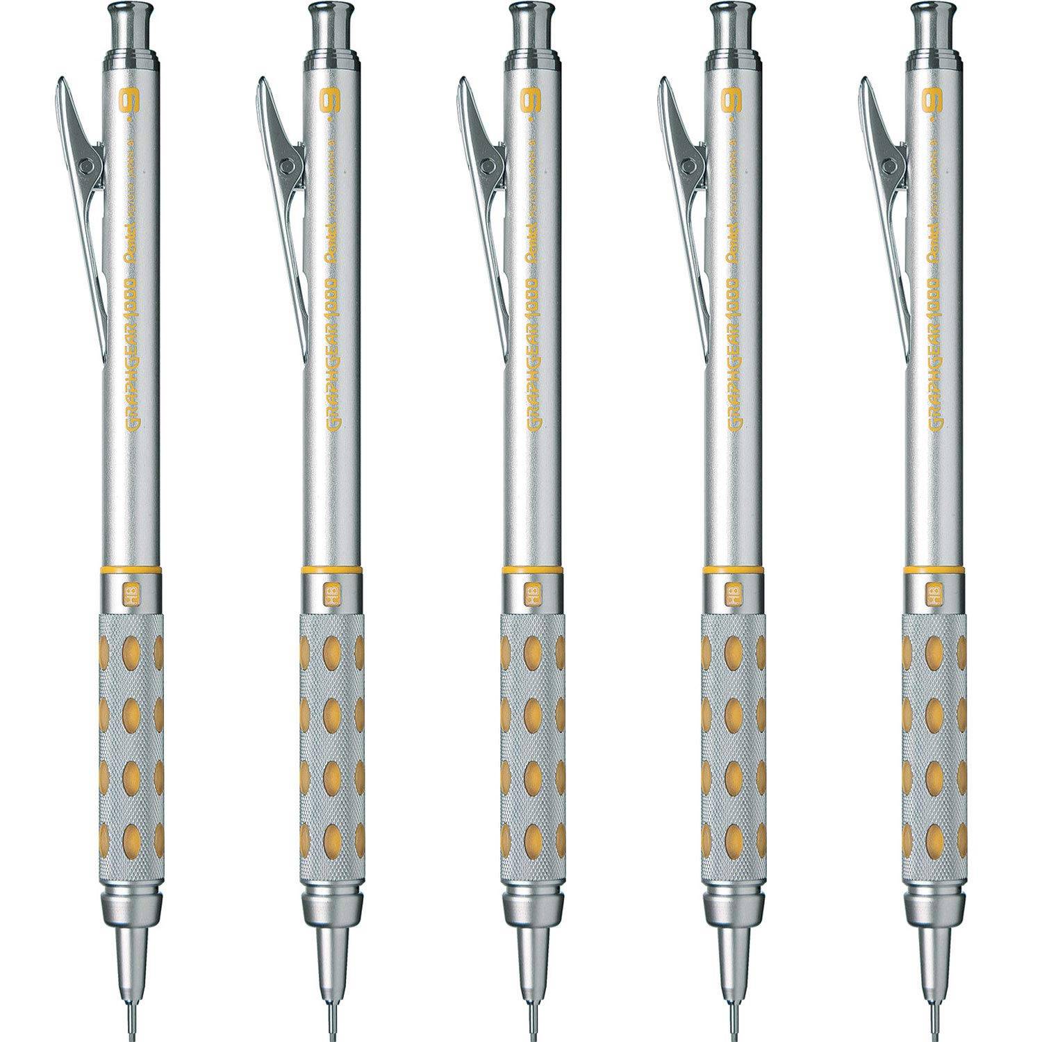 Pentel Graph Gear 1000 Mechanical PG1019 Pencil, 0.9mm, 5-Piece Set,