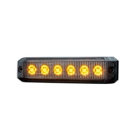 Strands Dark Knight SM6 varningsljus, 6 LED, riktat, mörk lins
