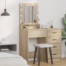 Sminkbord med hylla Sonoma-ek 50 x 41 x 135 cm Konstruerat trä