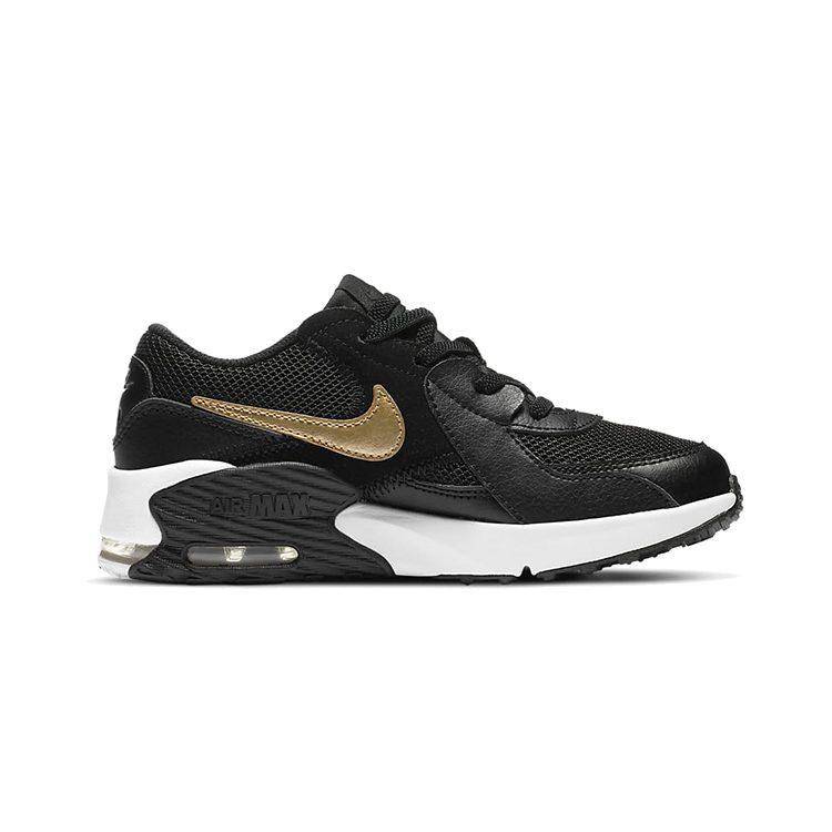 Nike Air Max Excee Vardagliga Slitstarka Låga Barn Livsstilsskor Svart Guld Barn i Åldrarna 3 7 År CD6892-006 cm black