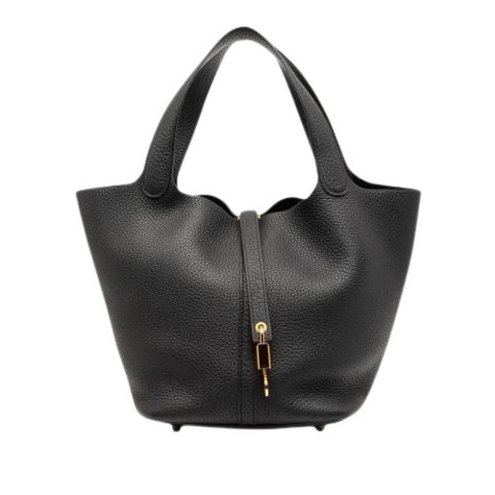 Hermès Vintage Pre-owned Picotin Lock 22 - Vintage - Dame - Sort - ONE SIZE - Læder