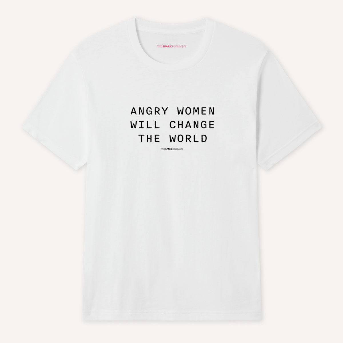 Angry Women Will Change The World Feminist T-Shirt - White