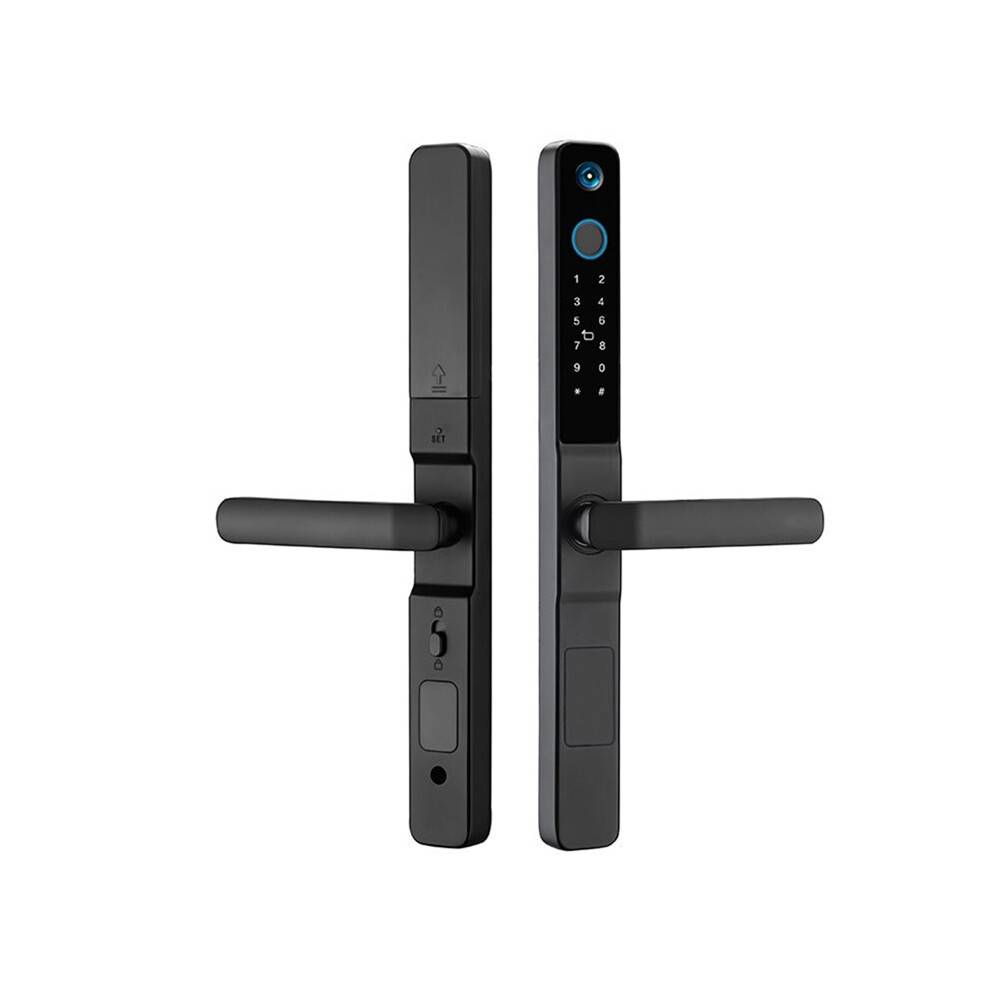 Door Lock with Camera Tuya WiFi Fingerprint RFID Password Access Sliding Security Peephole Doorbell 3585 Sliding