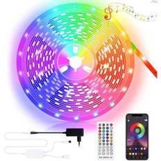 10M LED-strimmel, Bluetooth-musik RGB 5050 LED-strimmel, dæmpbar LED-lyssnor med fjernbetjening, APP-styret LED-strimmel til 572
