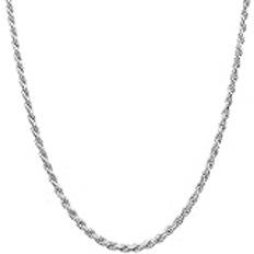 Girls accessories 925 Sterling Silver Diamond-Cut Rope Chain Solid Link Halsband 2MM 2,5MM 3MM- Flätat Twist Halsband, Herr Dam,925 sterling silver halsband Made In Italy, 14-36 Holiday Gifts