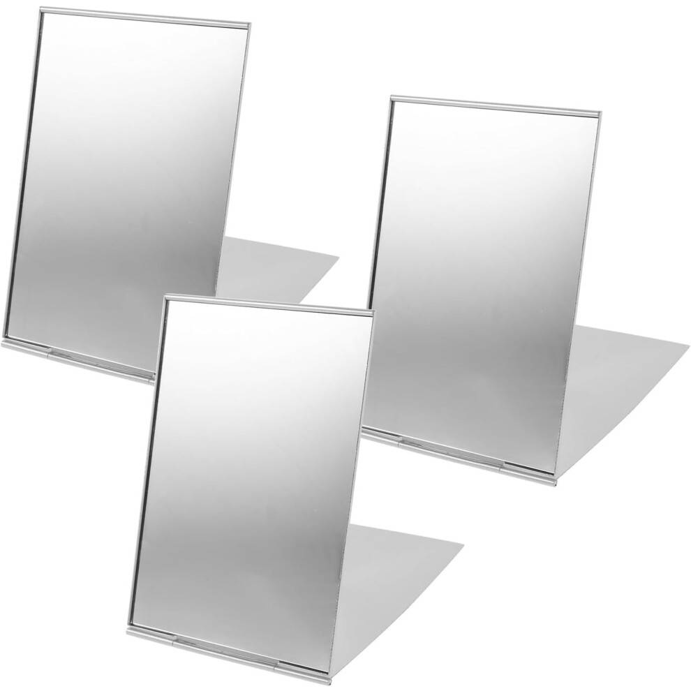3 st bärbar hopfällbar spegel kompakt handhållen sminkspegel ultralågt aluminiumskal för resor dagligt arbete