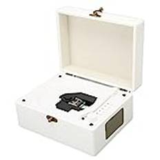 Bluetooth CD-spelare, Retro Bluetooth Record Player Support AUX USB-hörlursuttag, Stereoljud Bärbar CD-spelare Musiksystem med Fjärrkontroll (Vit)