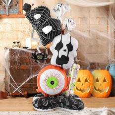 1 st Halloween stående BOO folieballong, dödskalle, spökansikte, spököga design, lämplig för Halloweenfestdekoration, heminredning, spökhus, bus eller - Multifärgad (1 st)