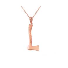 Minimalist Axe Pendant Necklace in 9ct Rose Gold - rose gold