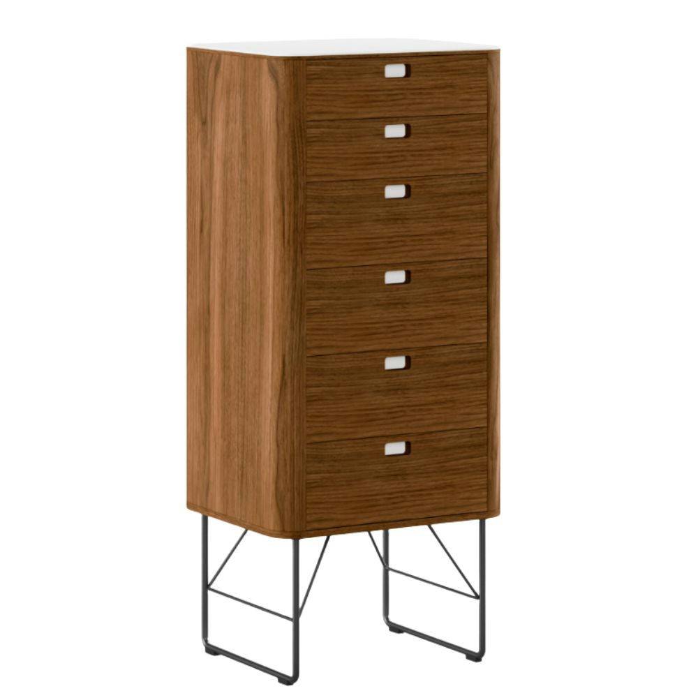 Naver Collection AK2421 Kommode Oiled walnut  Black Powder Coated Steel