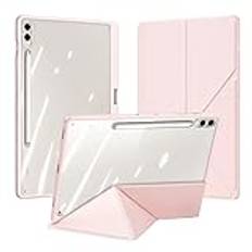 Multi-Fold Tablet Fodral Lämplig for Samsung Galaxy Tab S9 11 S9 FE SM-X710 SM-X510 Smart PU-läderskyddsfodral(Pink,For Tab S9 FE)