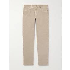 Loro Piana - Quarona Slim-Fit Stretch-Cotton Twill Trousers - Men - Neutrals - UK/US 40