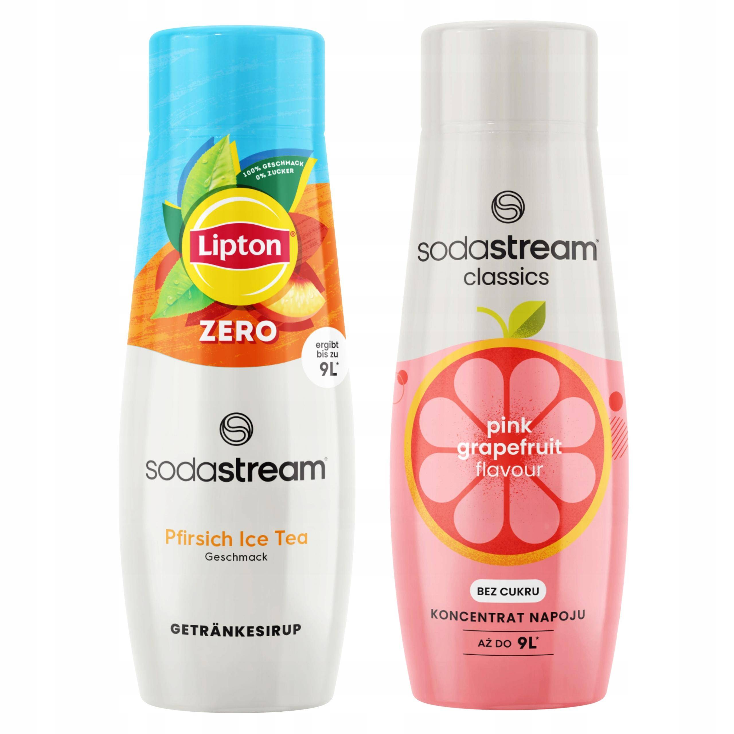 2x SodaStream Lipton Ice Tea Peach Zero Syrup Sugar Free + Grapefruit juice