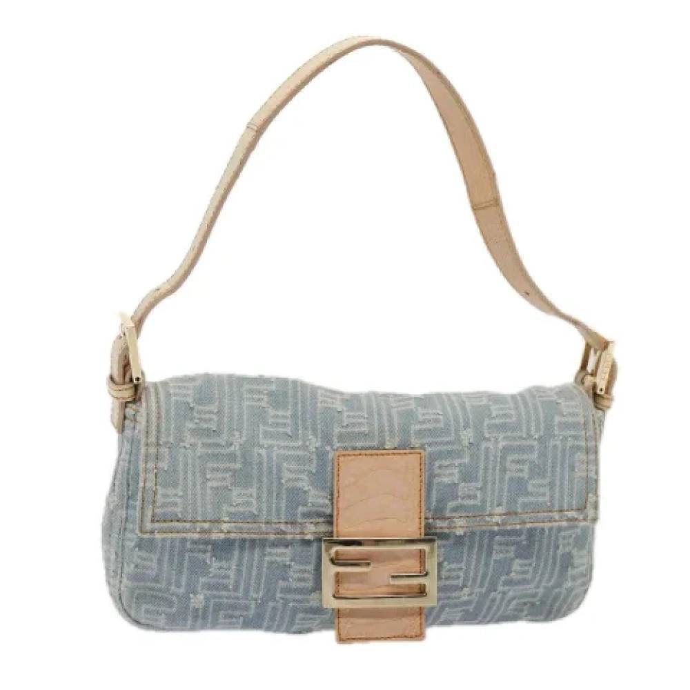 Fendi Vintage Pre-owned Canvas fendi-tasker - Vintage - Dame - Blå - ONE SIZE - Uld