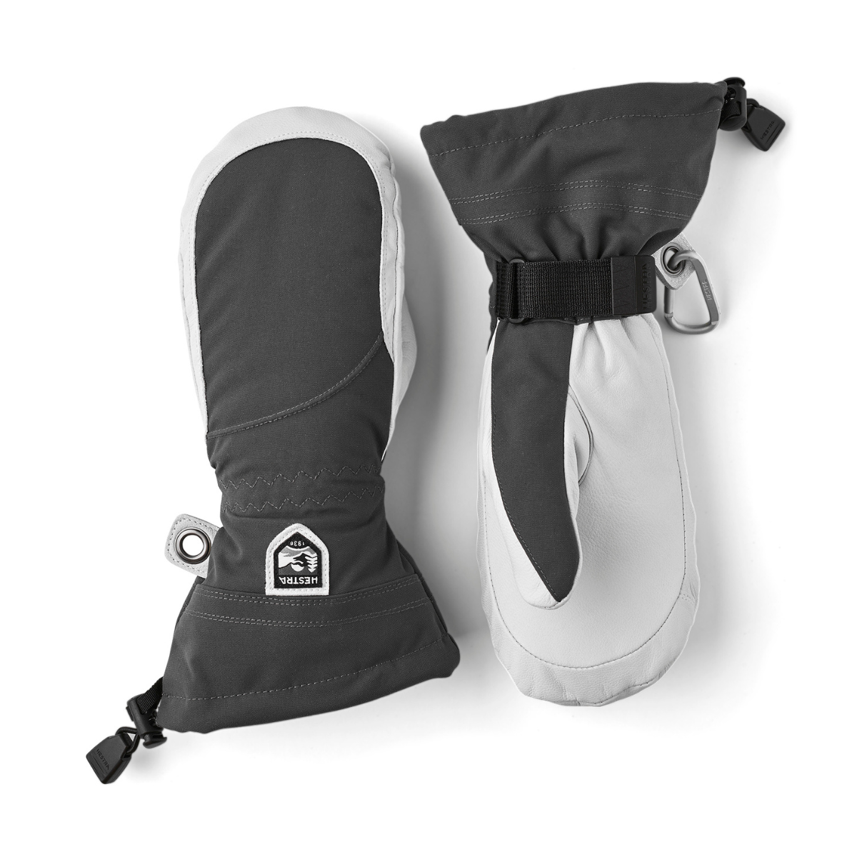 Hestra Heli Ski Mitten, Dame - Sort - 9 - Polyester/gedeskind.
