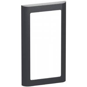 LK FUGA® – Soft 63 lodret design ramme uden midtersprosse, 1x2 modul, koksgrå + teknisk monteringsramme